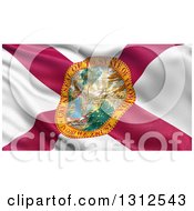 Poster, Art Print Of 3d Rippling State Flag Of Florida Usa