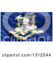 Poster, Art Print Of 3d Rippling State Flag Of Connecticut Usa