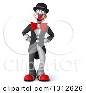 Clipart Of A 3d White And Black Clown Royalty Free Illustration