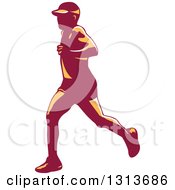Poster, Art Print Of Retro Male Marathon Runner