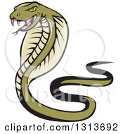 Poster, Art Print Of Cartoon Green Cobra Snake