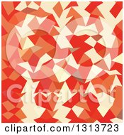Poster, Art Print Of Low Poly Abstract Geometric Background Of Coral Red