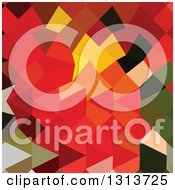 Poster, Art Print Of Low Poly Abstract Geometric Background Of Lava Red