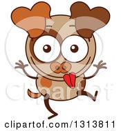 Poster, Art Print Of Cartoon Brown Dog Character Making A Funny Face