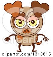 Cartoon Naughty Brown Dog Character