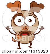 Clipart Of A Cartoon Surprised Brown Dog Character Royalty Free Vector Illustration