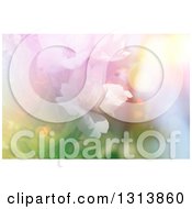 Clipart Of A Background Of Blossoms And Flares Royalty Free Illustration