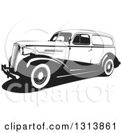 Poster, Art Print Of Black And White Vintage Wagon Car