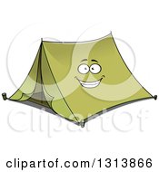 Poster, Art Print Of Cartoon Smiling Green Tent Character