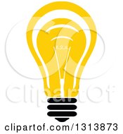Clipart Of A Yellow Light Bulb Royalty Free Vector Illustration