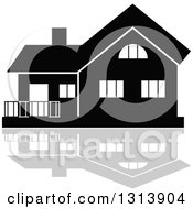 Poster, Art Print Of Black Residential Home And Gray Reflection 11