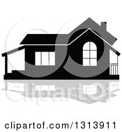 Poster, Art Print Of Black Residential Home And Gray Reflection 18