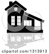 Poster, Art Print Of Black Residential Home And Gray Reflection 3