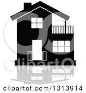 Poster, Art Print Of Black Residential Home And Gray Reflection 4