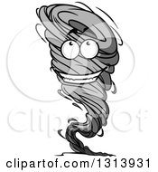 Clipart Of A Grayscale Twister Tornado Character 10 Royalty Free Vector Illustration
