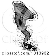Clipart Of A Grayscale Twister Tornado Character 11 Royalty Free Vector Illustration