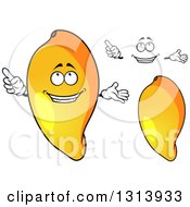 Clipart Of A Cartoon Happy Face Hands And Mangoes Royalty Free Vector Illustration