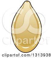 Clipart Of A Cartoon Pumpkin Seed Pepita Royalty Free Vector Illustration