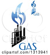 Poster, Art Print Of Black And Blue Natural Gas And Flame Designs With Text 5