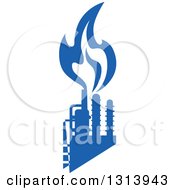 Clipart Of A Blue Natural Gas And Flame Design 5 Royalty Free Vector Illustration