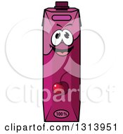 Clipart Of A Happy Cherry Juice Carton 3 Royalty Free Vector Illustration