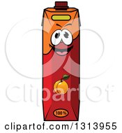 Clipart Of A Cartoon Apricot Juice Carton Character 2 Royalty Free Vector Illustration