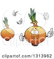 Poster, Art Print Of Cartoon Face Hands And Yellow Onions