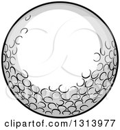 Clipart Of A Cartoon Golf Ball Royalty Free Vector Illustration