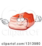 Cartoon Meatloaf Character Pointing And Giving A Thumb Up