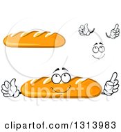 Poster, Art Print Of Cartoon Face Hands And Baguette French Bread