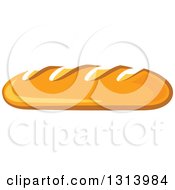 Clipart Of A Cartoon Loaf Of Baguette French Bread Royalty Free Vector Illustration