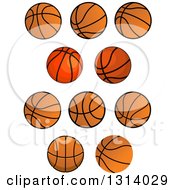 Poster, Art Print Of Cartoon Orange And Black Basketballs