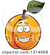 Cartoon Grinning Apricot Character
