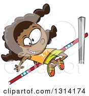 Poster, Art Print Of Happy Black Track And Field Black Girl Doing The High Jump