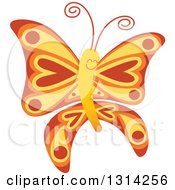 Poster, Art Print Of Cute Cartoon Red Yellow And Orange Baby Butterfly