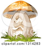 Poster, Art Print Of Mushroom With Grass