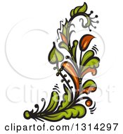 Poster, Art Print Of Green And Brown Floral Design Element 4