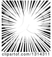 Poster, Art Print Of Black And White Speed Vortex Or Explosion Background