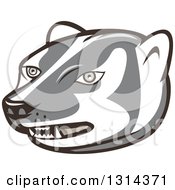 Cartoon Honey Badger Mascot Head