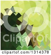 Poster, Art Print Of Low Poly Abstract Geometric Background Of Apple Green