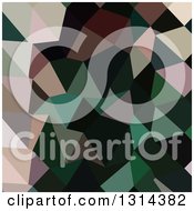 Poster, Art Print Of Low Poly Abstract Geometric Background Of Dark Moss Green