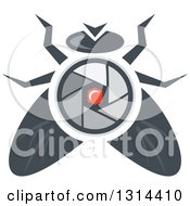 Clipart Of A House Fly With A Camera Lens Body Royalty Free Vector Illustration