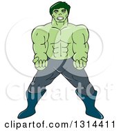 Poster, Art Print Of Cartoon Angry Green Hulk Man