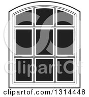 Poster, Art Print Of Rounded Top Black And White Window Frame