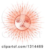Clipart Of A Sinhalese New Year Pink Sun Royalty Free Vector Illustration by Lal Perera