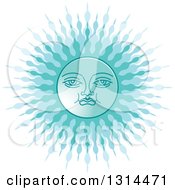 Clipart Of A Sinhalese New Year Blue Sun Royalty Free Vector Illustration by Lal Perera