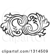 Poster, Art Print Of Black And White Floral Design Element 2