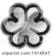 Clipart Of A Black And Silver Abstract Lowercase Letter A Design Royalty Free Vector Illustration