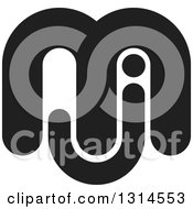 Clipart Of A Black Abstract Letter M J Design Royalty Free Vector Illustration