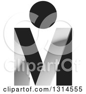 Poster, Art Print Of Black And Silver Abstract Letter M And V With A Dot